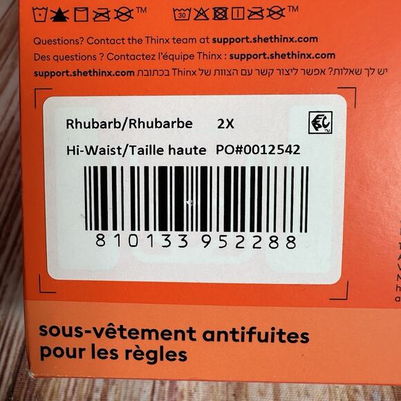 Thinx for All Size 2X Rhubarb Red Hi Waist Leakproof Period Underwear Panties - Picture 4 of 4